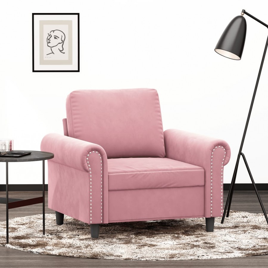 Fauteuil Rose 60 cm Velours