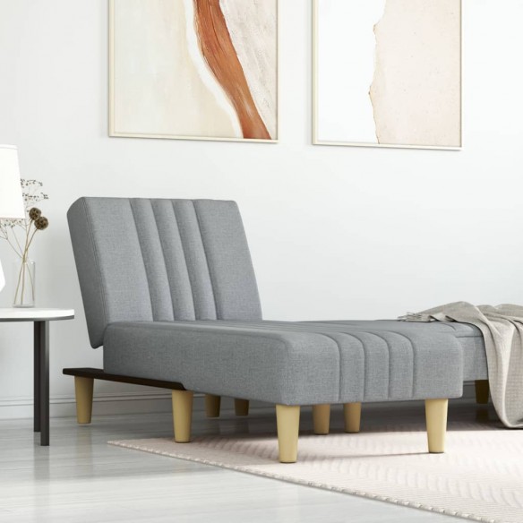 Chaise longue gris clair tissu