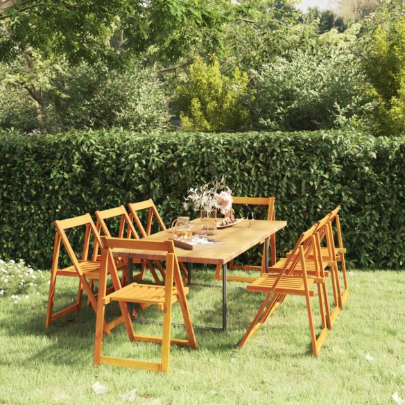 Chaises pliables de jardin 8 pcs Bois d'acacia massif