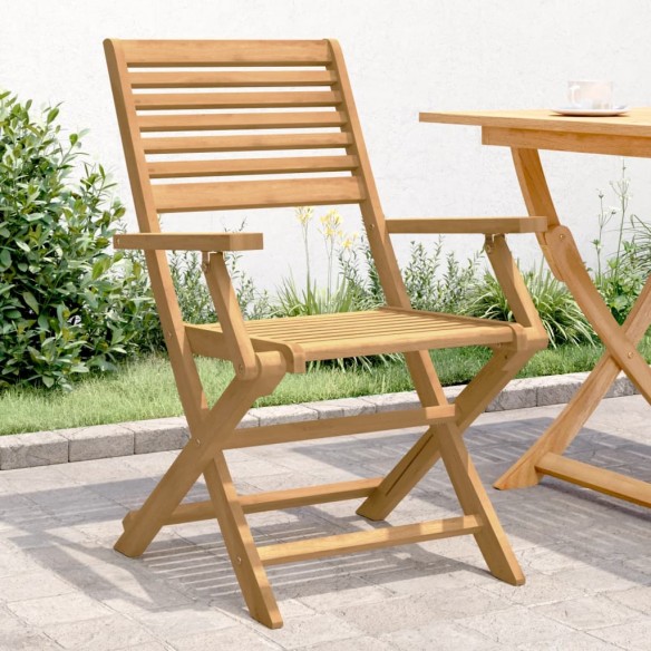 Chaises pliables de jardin 2 pcs bois massif d'acacia