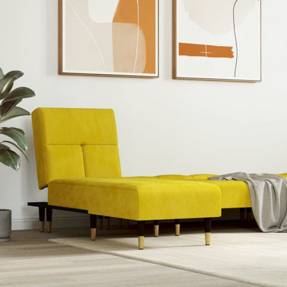 Chaise longue jaune velours