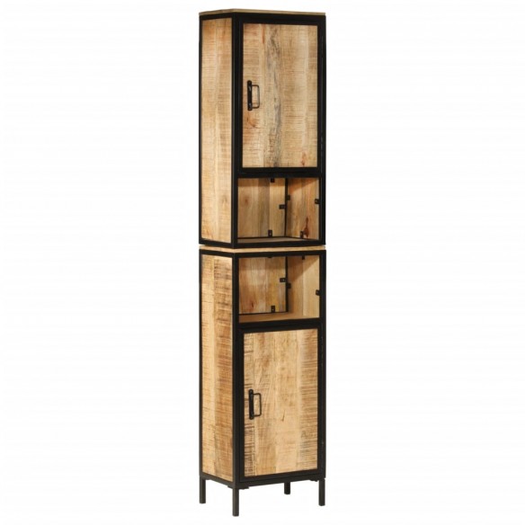 Armoire de salle de bain 40x27x180 cm fer et bois de manguier