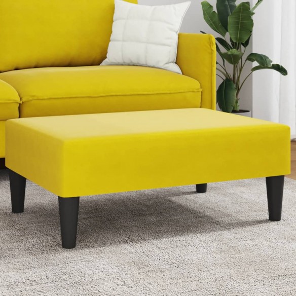 Repose-pied jaune 77x55x31 cm velours