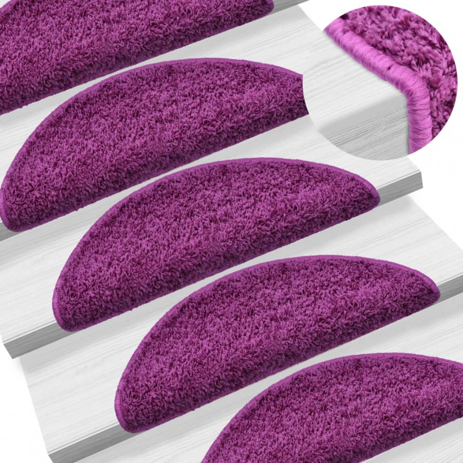 Tapis d'escalier 10 pcs 65x21x4 cm Violet