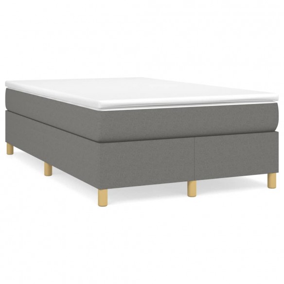 Cadre de lit avec matelas gris foncé 120x190cm tissu