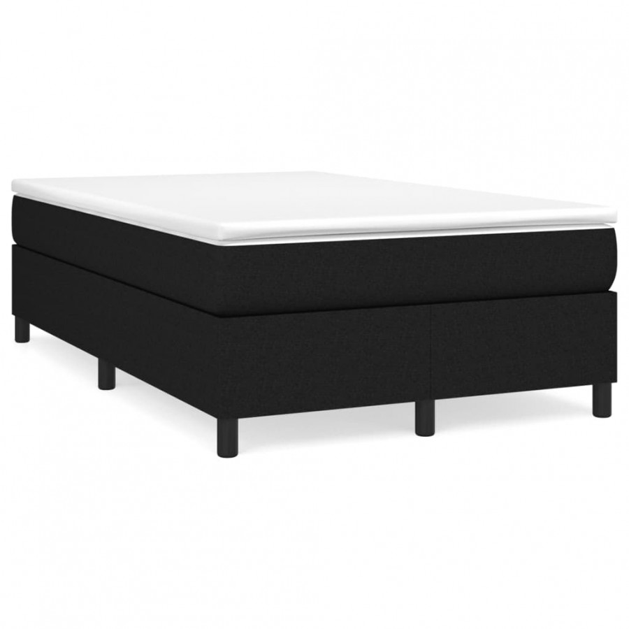 Cadre de lit avec matelas noir 120x190 cm tissu