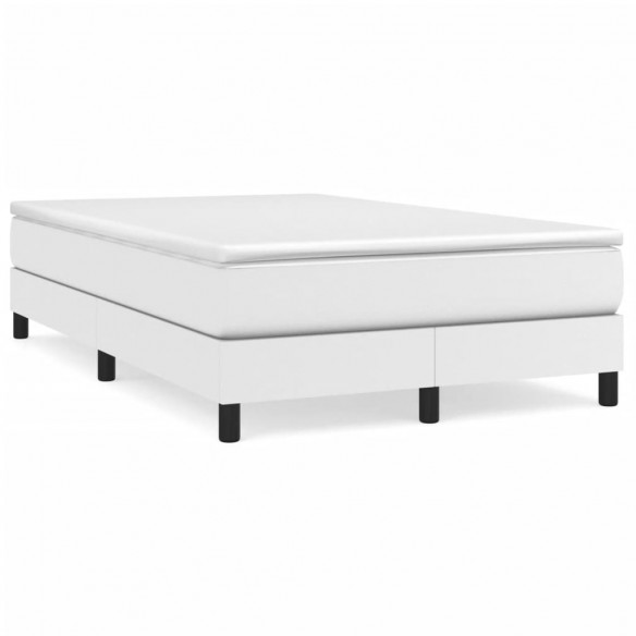 Cadre de lit avec matelas blanc 120x190cm similicuir