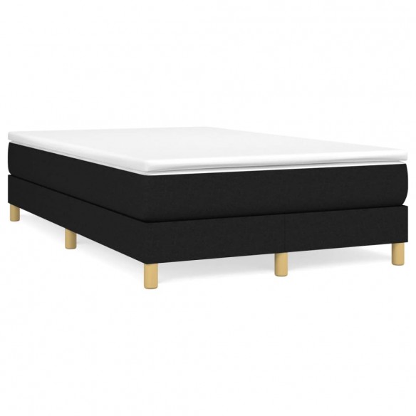 Cadre de lit avec matelas noir 120x190 cm tissu