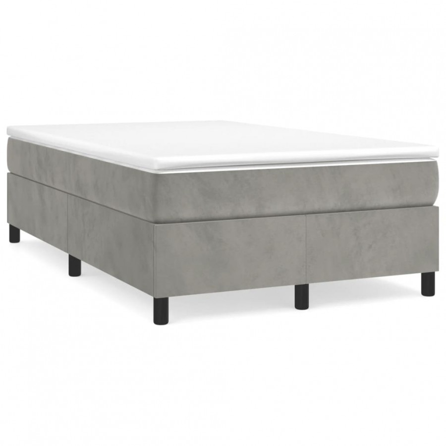 Cadre de lit et matelas gris clair 120x190cm velours