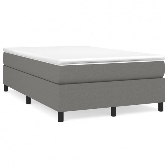 Cadre de lit avec matelas gris foncé 120x190cm tissu