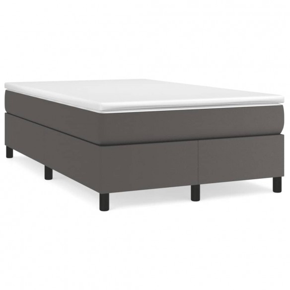 Cadre de lit avec matelas gris 120x190 cm similicuir