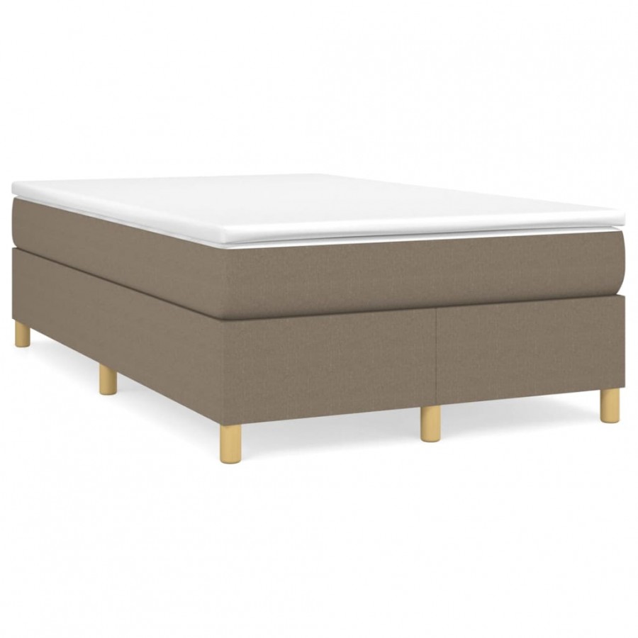 Cadre de lit avec matelas taupe 120x190 cm tissu