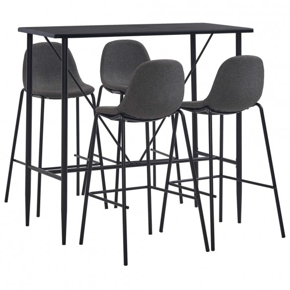 Ensemble de bar 5 pcs Tissu Gris foncé