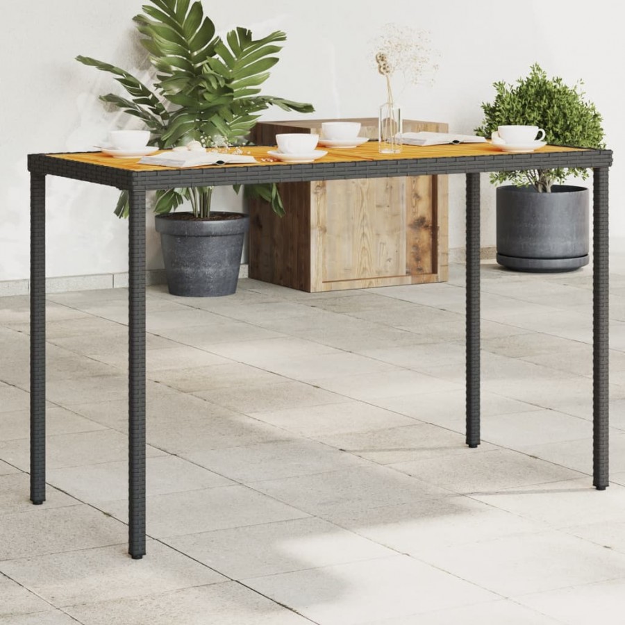 Table de jardin avec dessus en bois d'acacia noir 115x54x74 cm