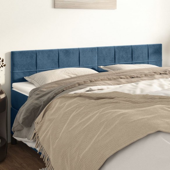 Têtes de lit 2 pcs Bleu foncé 100x5x78/88 cm Velours