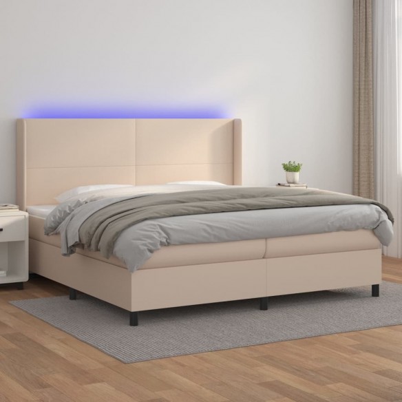 Cadre de lit matelas LED Cappuccino 200x200 cm