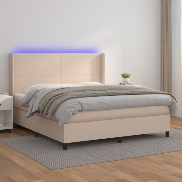 Cadre de lit matelas LED Cappuccino 160x200 cm