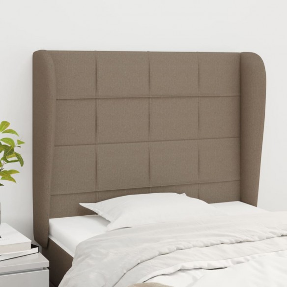 Tête de lit avec oreilles Taupe 103x23x118/128 cm Tissu