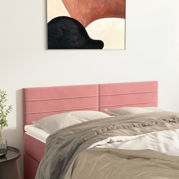 Têtes de lit 2 pcs Rose 72x5x78/88 cm Velours