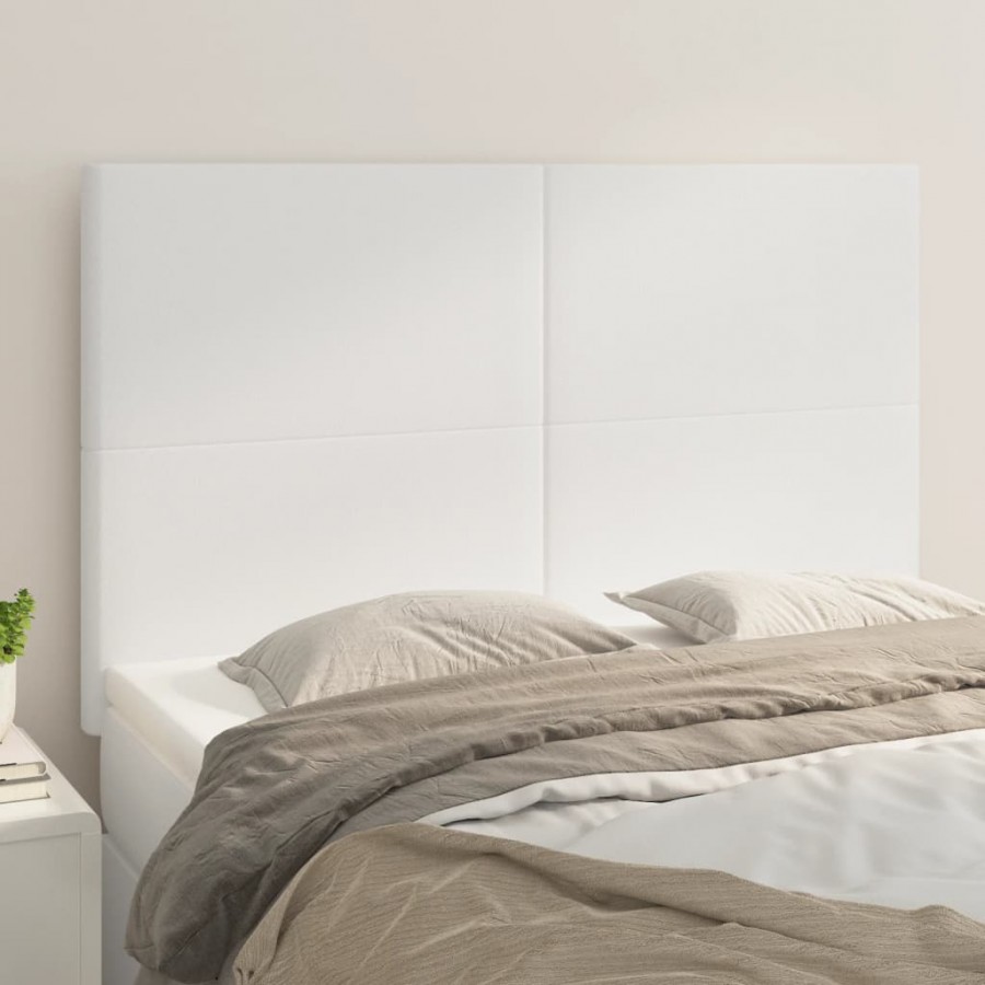 Têtes de lit 4 pcs Blanc 72x5x78/88 cm Similicuir