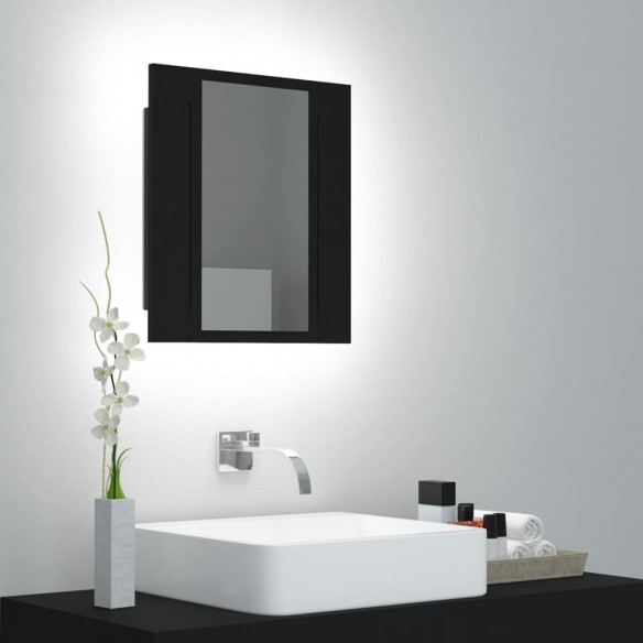 Armoire à miroir de salle de bain LED Noir 40x12x45 Acrylique