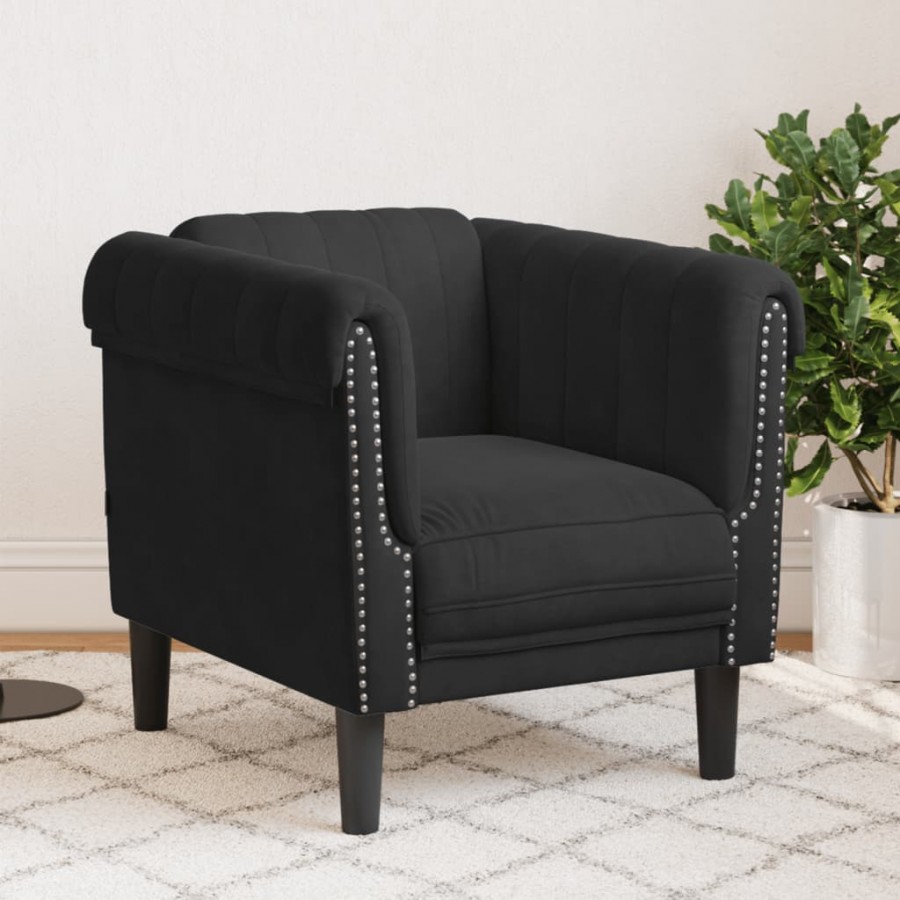 Fauteuil noir velours