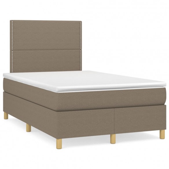 Cadre de lit matelas et LED taupe 120x190 cm tissu