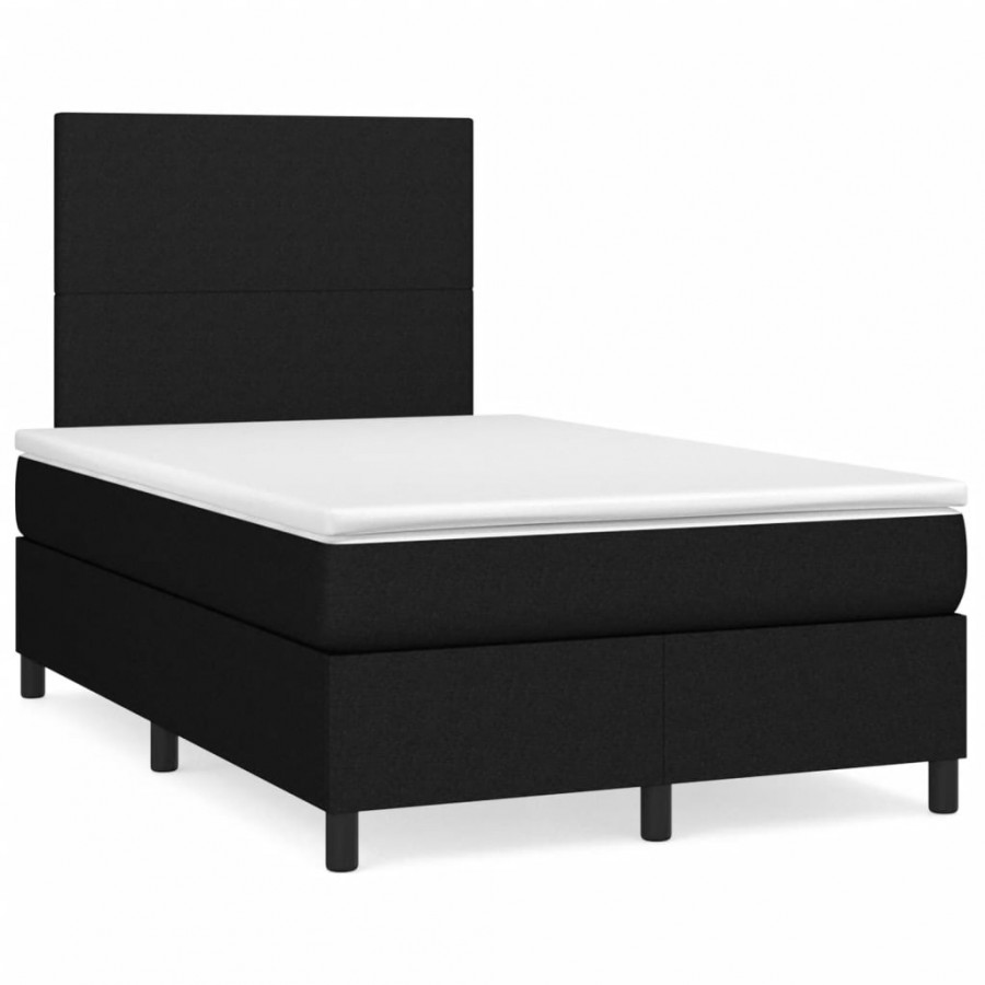 Cadre de lit matelas et LED noir 120x190 cm tissu