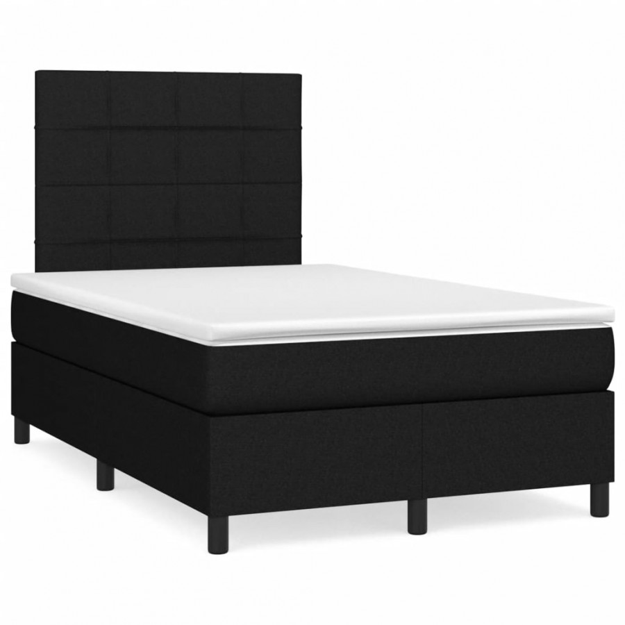 Cadre de lit matelas et LED noir 120x190 cm tissu