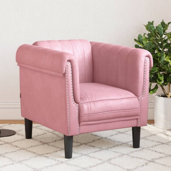 Fauteuil rose velours