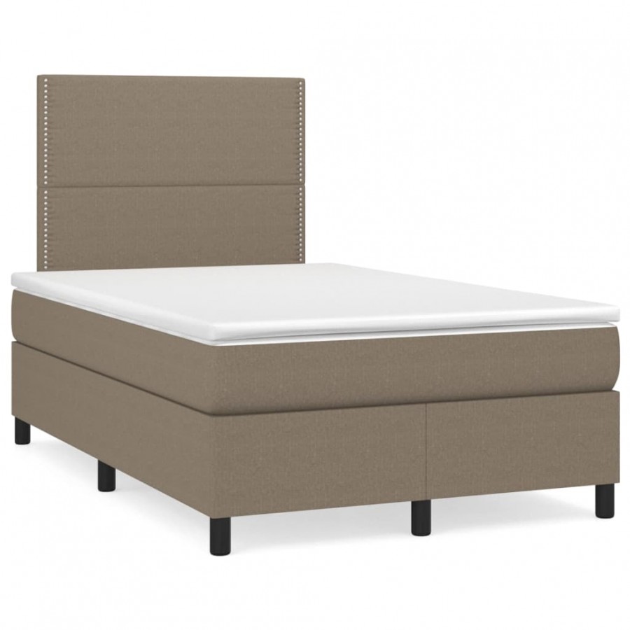 Cadre de lit matelas et LED taupe 120x190 cm tissu