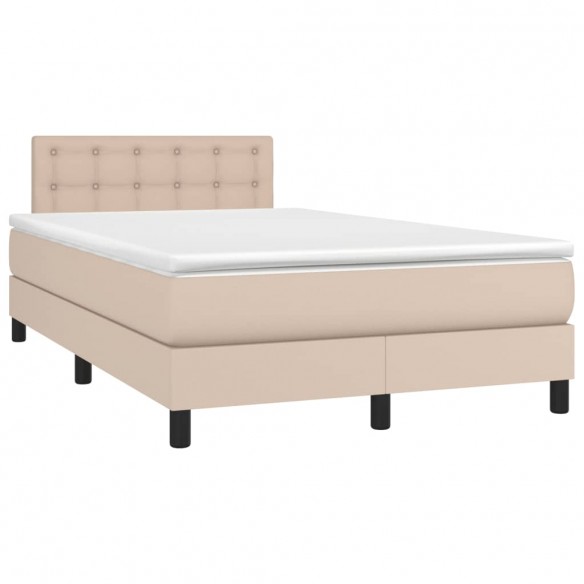 Cadre de lit avec matelas LED cappuccino 120x190 cm