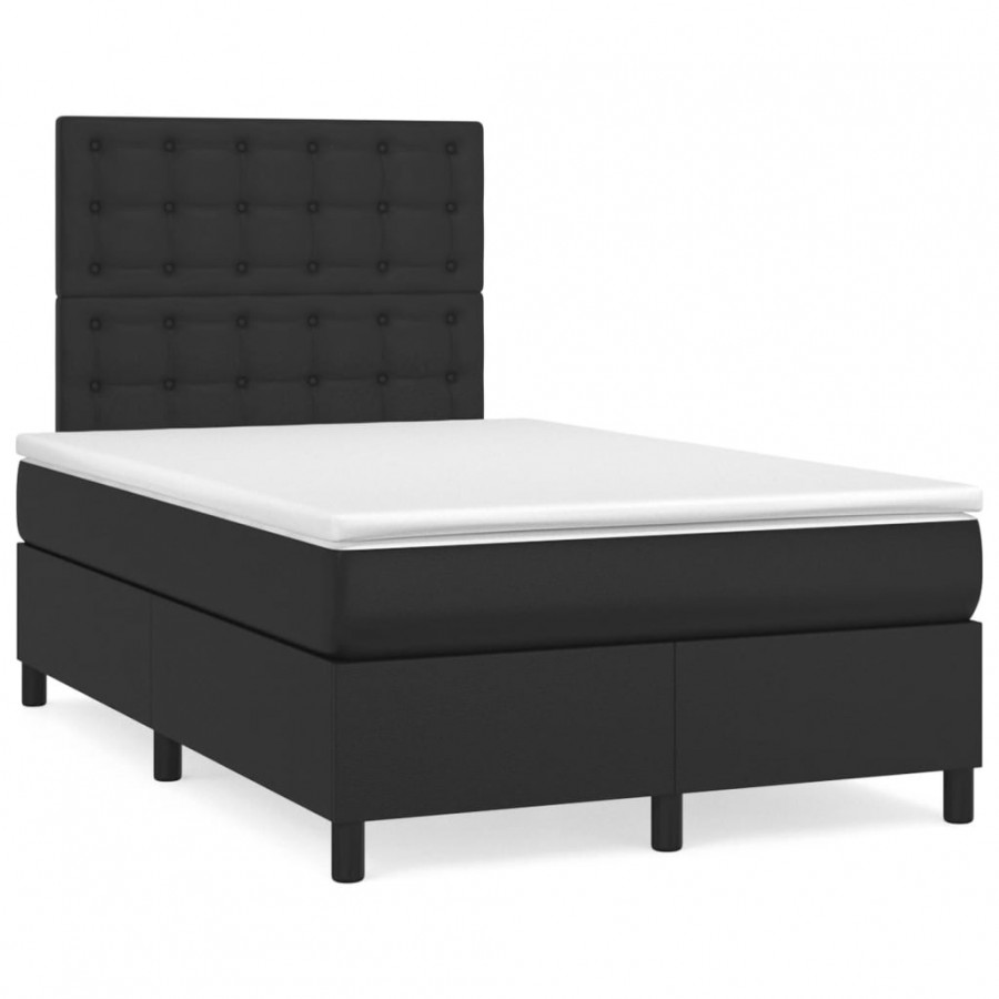 Cadre de lit matelas LED noir 120x190 cm similicuir