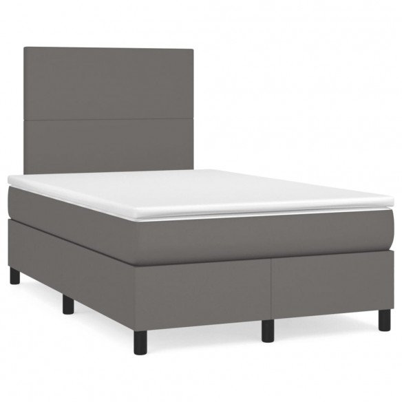 Cadre de lit matelas LED gris 120x190 cm similicuir