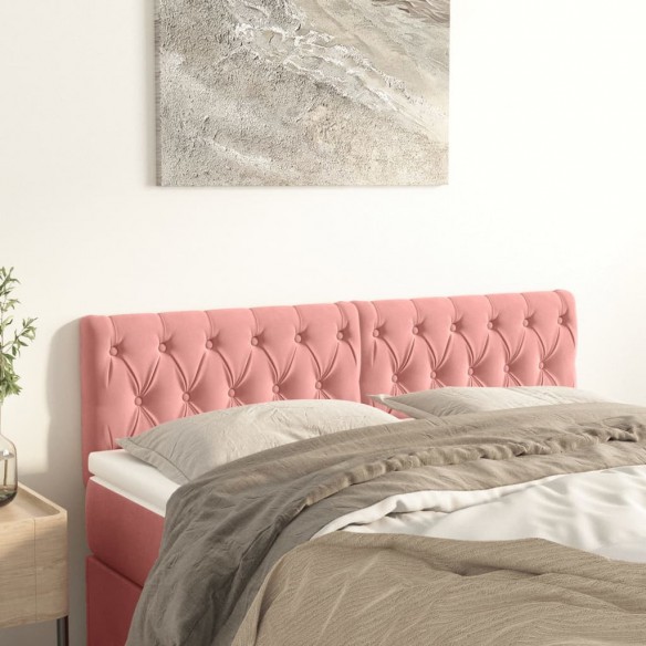 Têtes de lit 2 pcs Rose 72x7x78/88 cm Velours