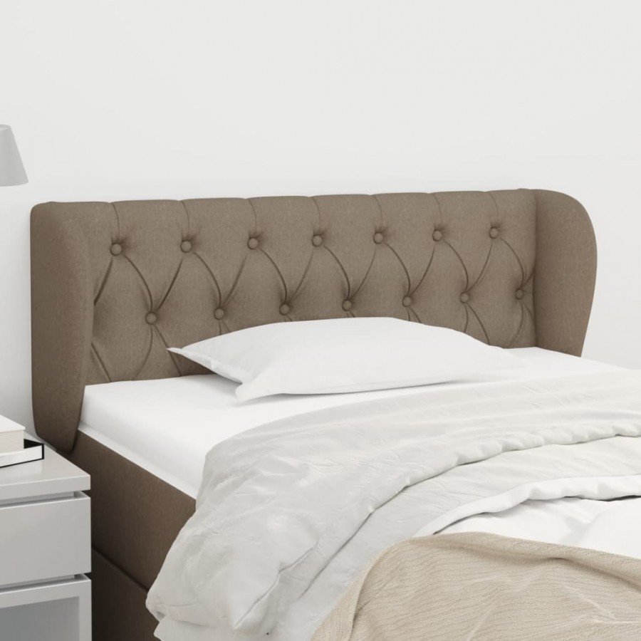 Tête de lit avec oreilles Taupe 103x23x78/88 cm Tissu