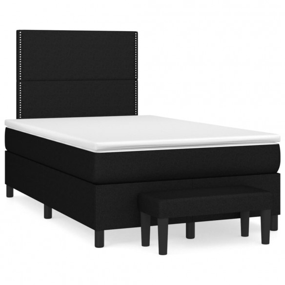 Cadre de lit avec matelas noir 120x190 cm tissu