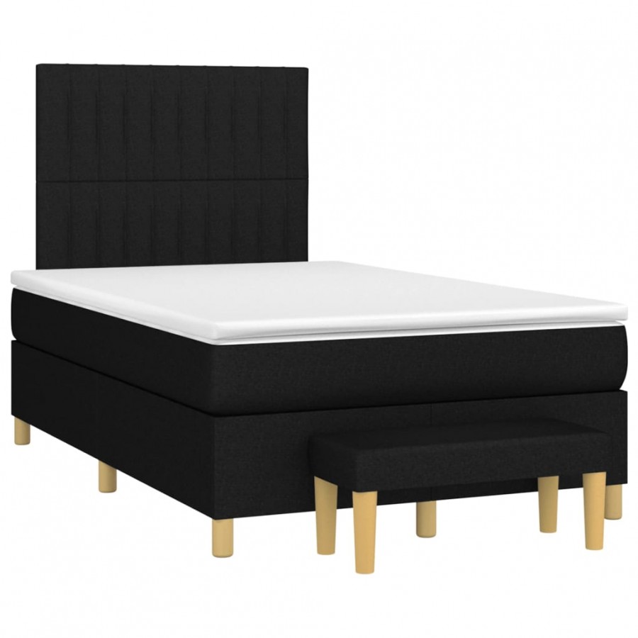 Cadre de lit avec matelas noir 120x190 cm tissu