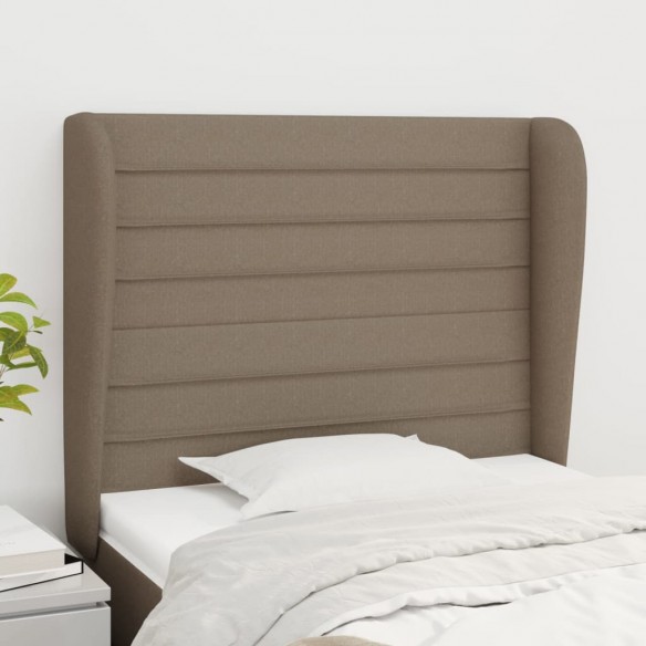 Tête de lit avec oreilles Taupe 83x23x118/128 cm Tissu