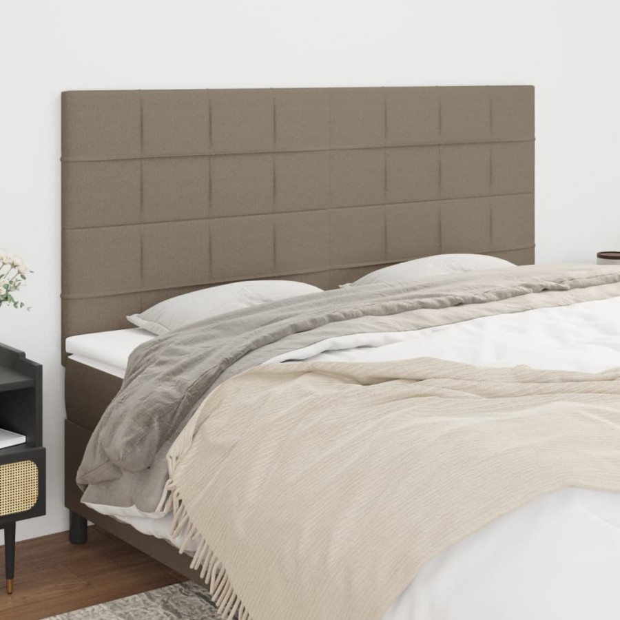 Têtes de lit 4 pcs Taupe 90x5x78/88 cm Tissu