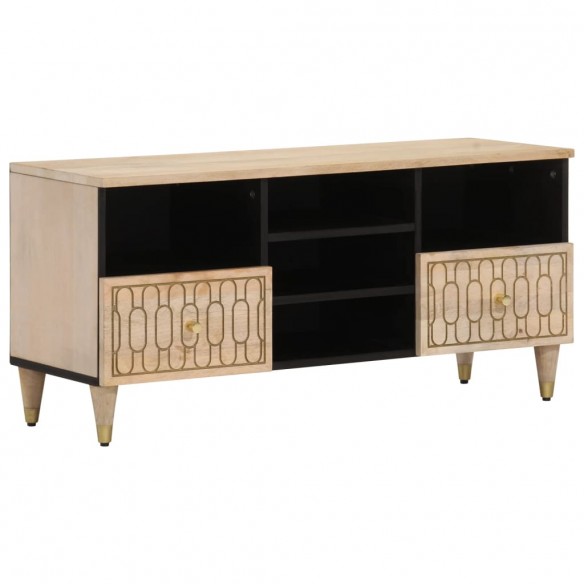 Meuble TV 100x33x46 cm bois massif de manguier