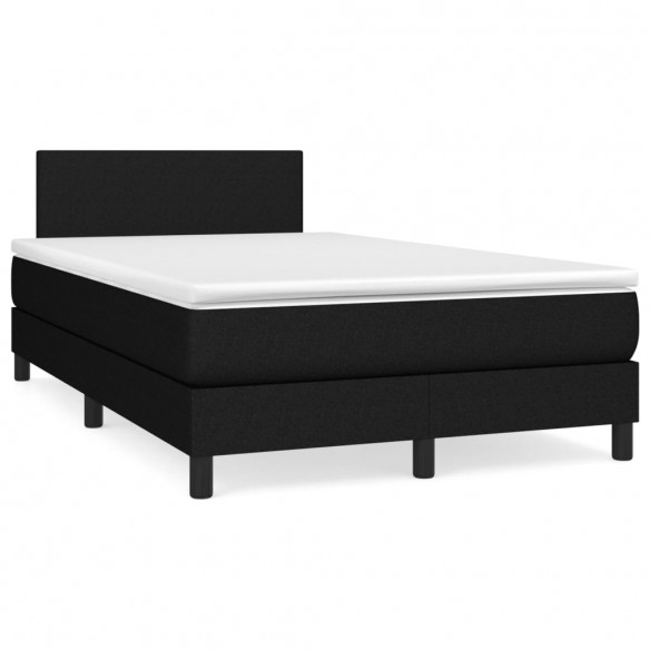 Cadre de lit matelas et LED noir 120x190 cm tissu