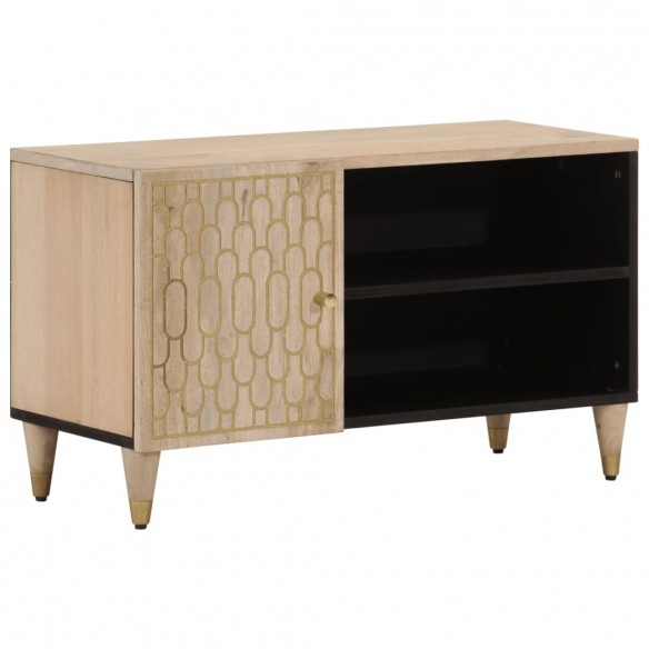 Meuble TV 80x31x46 cm bois massif de manguier