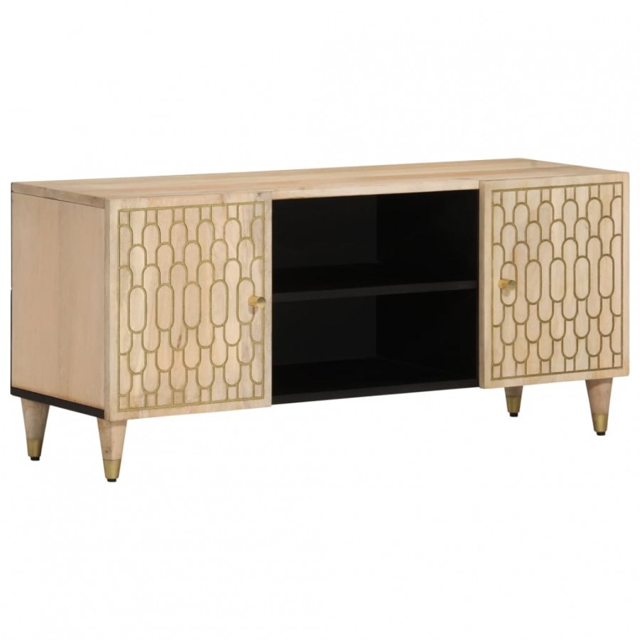 Meuble TV 105x33x46 cm Bois massif de manguier