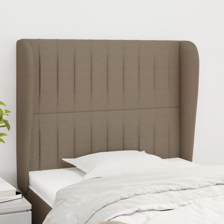 Tête de lit avec oreilles Taupe 83x23x118/128 cm Tissu