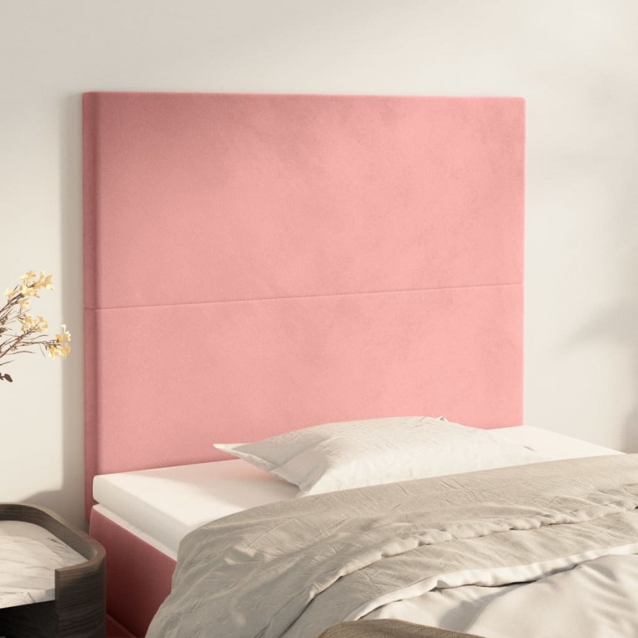 Têtes de lit 2 pcs Rose 90x5x78/88 cm Velours