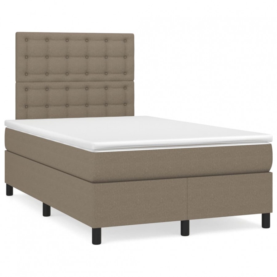 Cadre de lit matelas et LED taupe 120x190 cm tissu