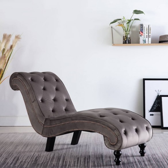 Chaise longue Velours Gris