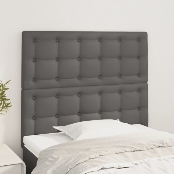 Têtes de lit 2 pcs Gris 90x5x78/88 cm Similicuir