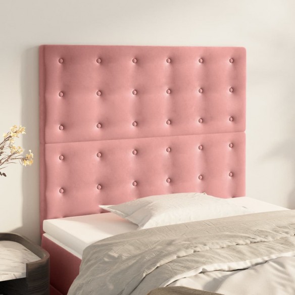 Têtes de lit 2 pcs Rose 90x5x78/88 cm Velours